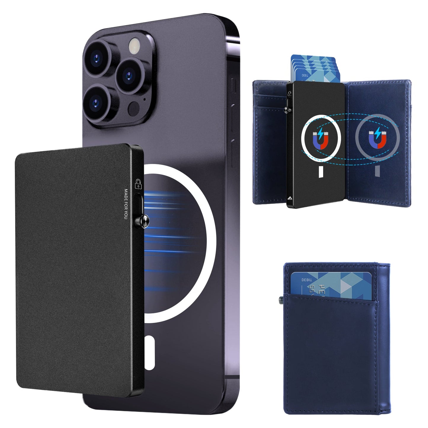 TOYFID Aluminum Alloy Wallet With Genuine Leather Cover Men's Billfolds-8
