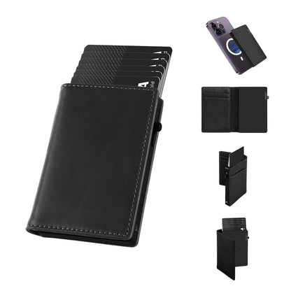 TOYFID Aluminum Alloy Wallet With Genuine Leather Cover Men's Billfolds-15