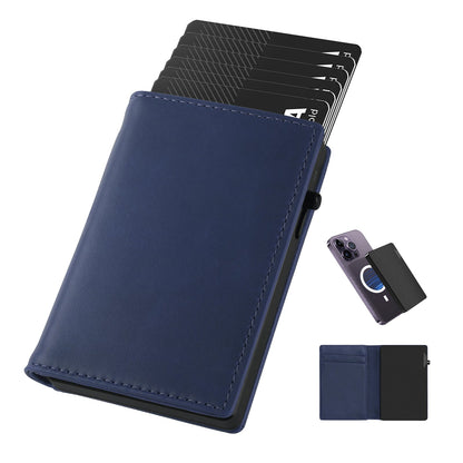 TOYFID Aluminum Alloy Wallet With Genuine Leather Cover Men's Billfolds-9