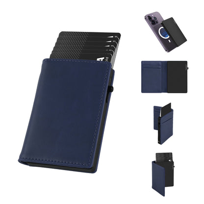 TOYFID Aluminum Alloy Wallet With Genuine Leather Cover Men's Billfolds-7