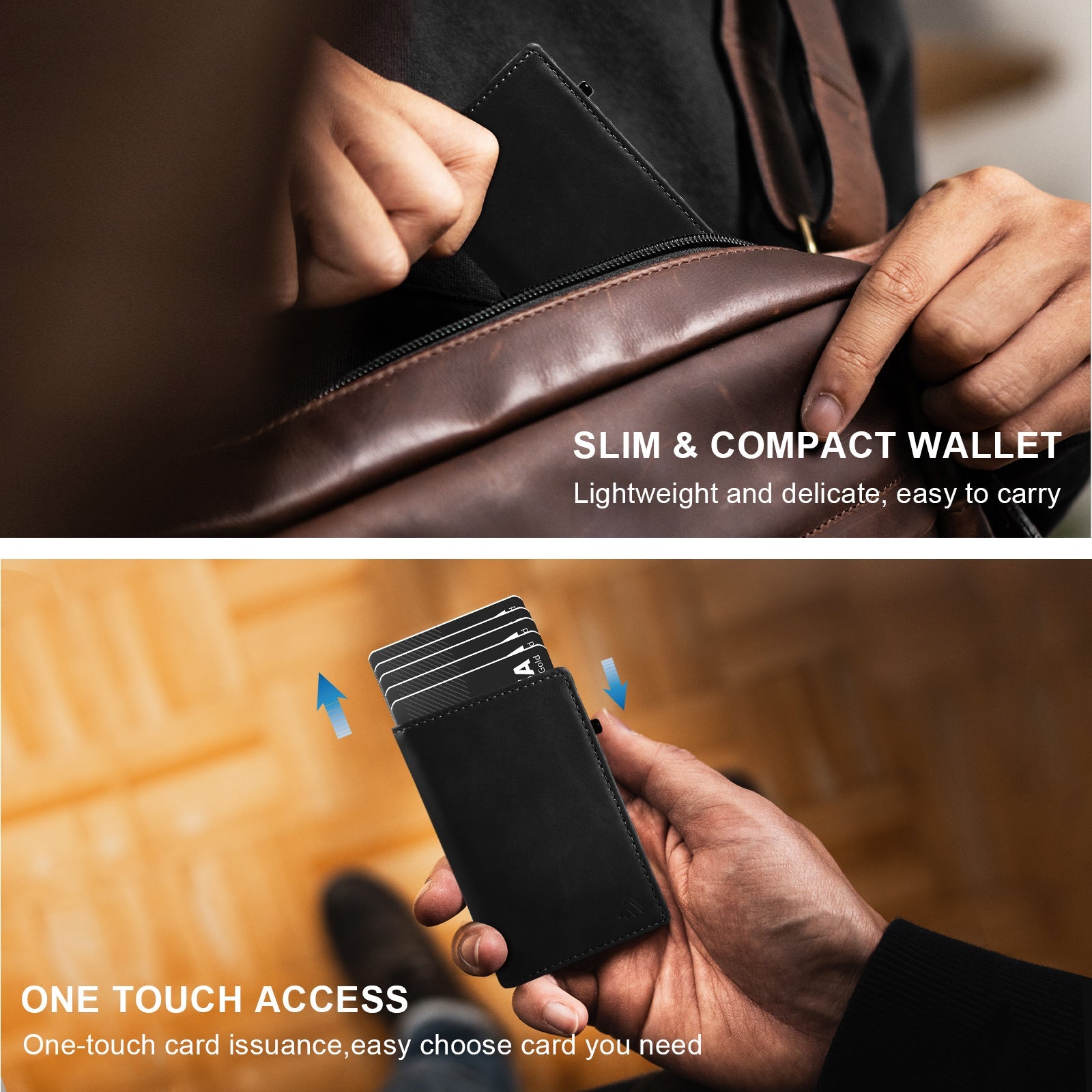 TOYFID Aluminum Alloy Wallet With Genuine Leather Cover Men's Billfolds-20