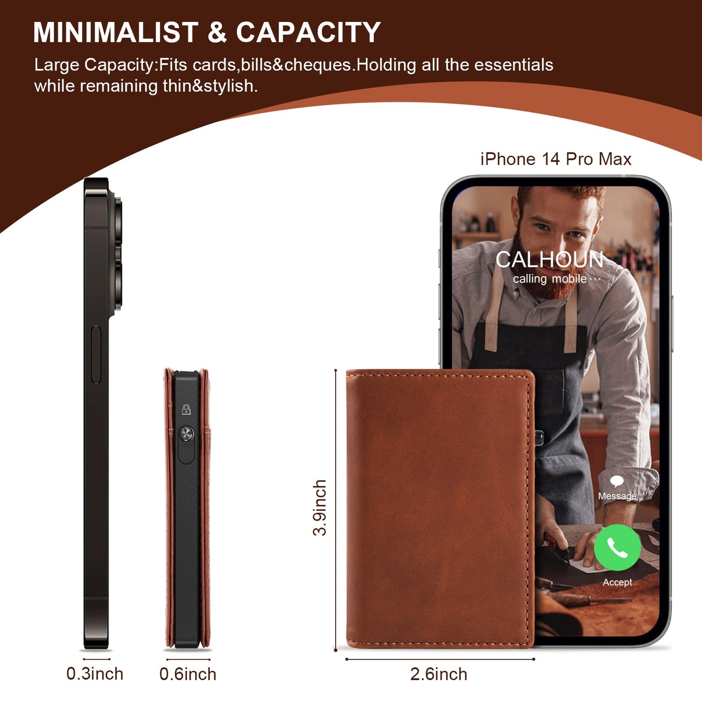 TOYFID Aluminum Alloy Wallet With Genuine Leather Cover Men's Billfolds-5