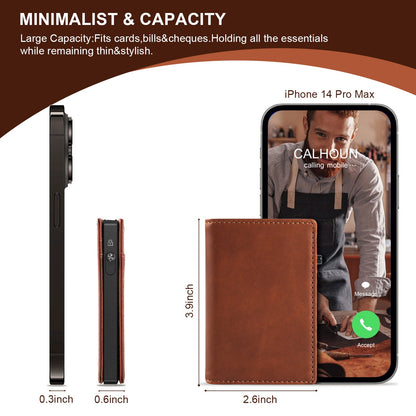 TOYFID Aluminum Alloy Wallet With Genuine Leather Cover Men's Billfolds-5