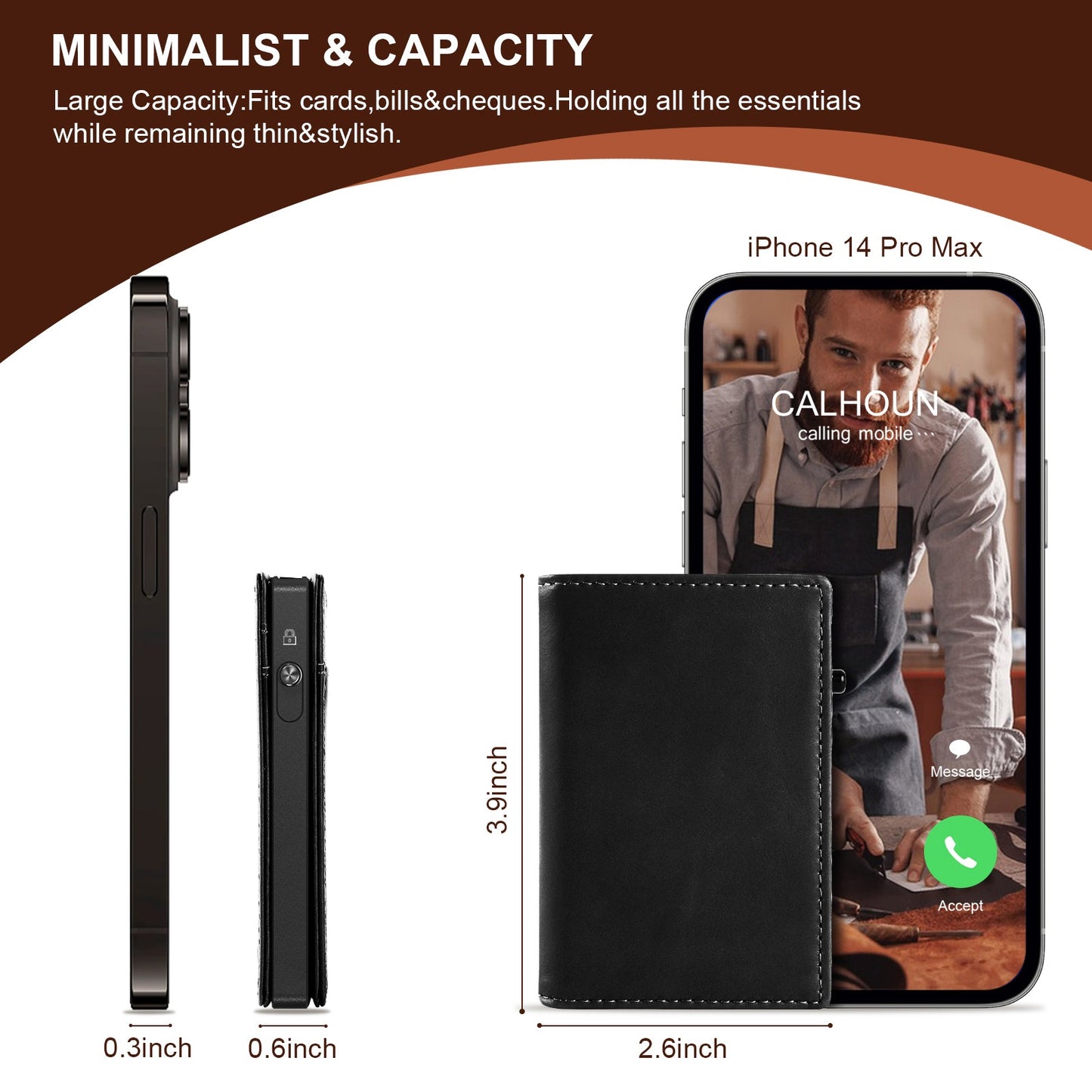 TOYFID Aluminum Alloy Wallet With Genuine Leather Cover Men's Billfolds-21