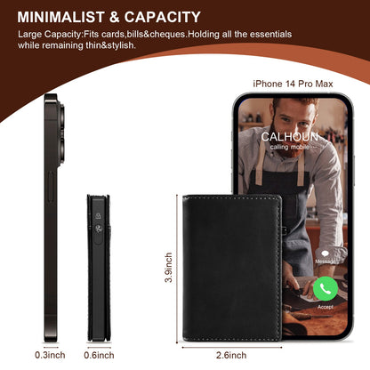 TOYFID Aluminum Alloy Wallet With Genuine Leather Cover Men's Billfolds-21