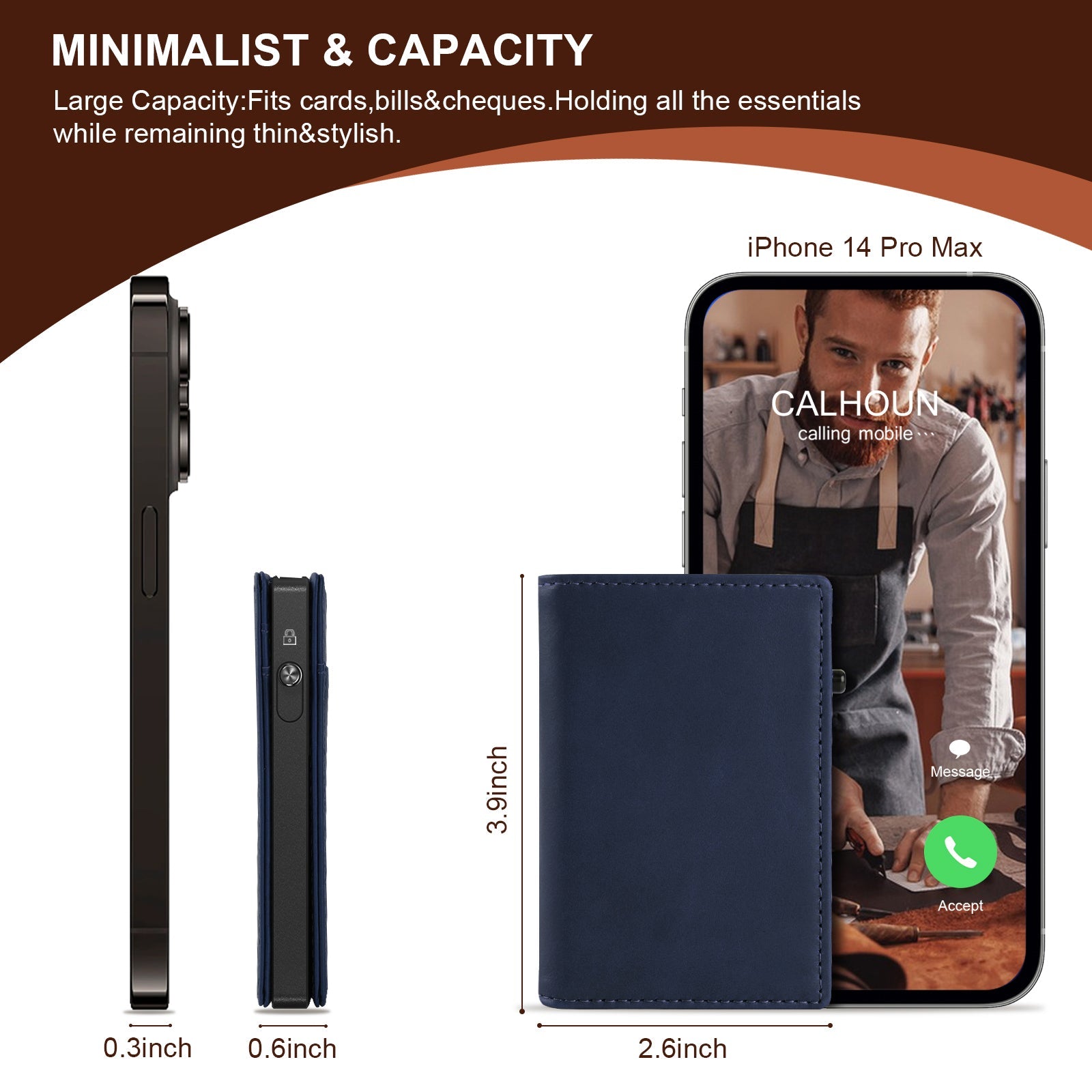 TOYFID Aluminum Alloy Wallet With Genuine Leather Cover Men's Billfolds-14