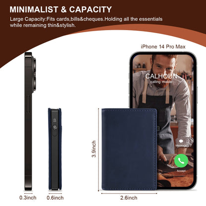 TOYFID Aluminum Alloy Wallet With Genuine Leather Cover Men's Billfolds-14